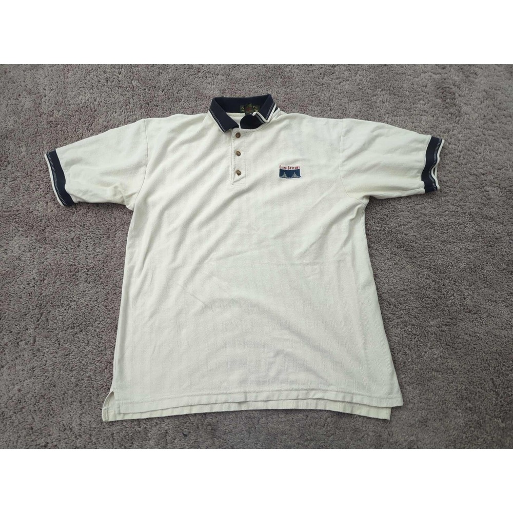 Vintage Cisco Systems Polo Shirt Mens XL Corporate Merch Ash City Made in Canada